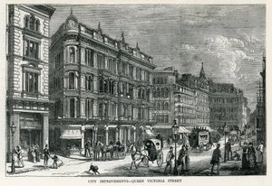 Améliorations de la ville - Queen Victoria Street, Londres - English School