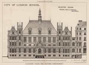 City of London School ; élévation face à l
