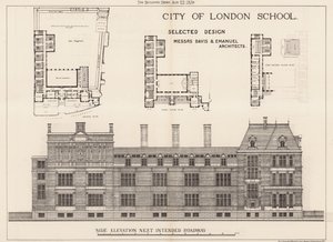 City of London School; élévation latérale