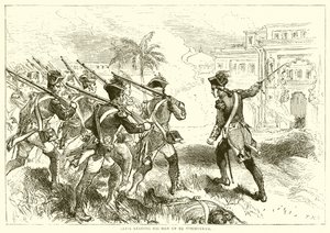 Clive menant ses hommes à Conjeveram (1751) - English School
