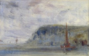 Côte avec falaises et bateaux précédemment attribué à J.M.W. Turner (1775-1851) et aussi attribué à Peter de Wint (1784-1849)