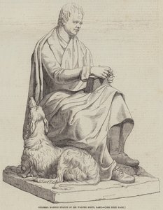 Statue colossale en marbre de Sir Walter Scott, baronnet (gravure) - English School