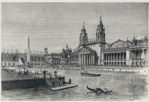 Exposition universelle de Chicago 1893 : le hall des machines - Gravure de 1893 dans « The Graphic »