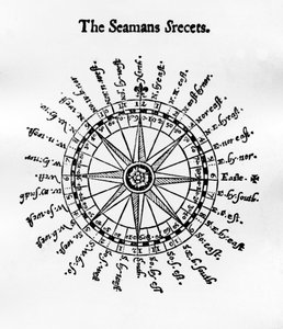 Boussole, illustration de The Seamans Secrets par John Davis, publiée en 1594