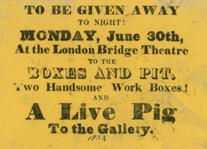 Prix de concours à distribuer au London Bridge Theatre