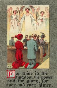 Congrégation récitant le Notre Père - English School