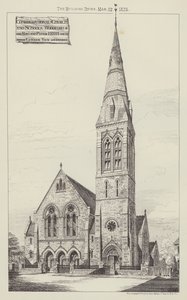 Église et écoles congrégationalistes, Woodford (gravure)