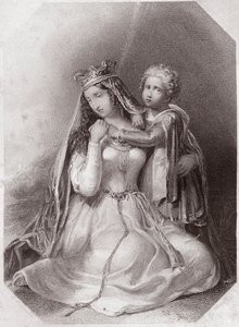 Constance de Bretagne, veuve de Geoffroy Plantagenêt (La Vie et la Mort du roi Jean) Dame Constance veuve de Geoffroy II, duc de Bretagne (La Vie et la Mort du roi Jean) dans - « Galerie des femmes de Shakespeare, collection de quarante-cinq portraits séri