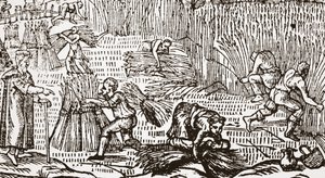 Gravure contemporaine montrant la récolte - English School
