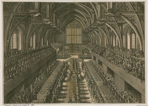 Banquet de couronnement de Jacques II, 1685, à Westminster Hall, Londres - English School