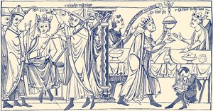 Couronnement du jeune roi Henri, extrait de "A Short History of the English People" (Une brève histoire du peuple anglais) - English School