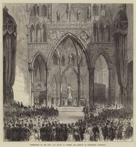 Couronnement du roi et de la reine de Suède et de Norvège dans la cathédrale de Trondhjem - English School