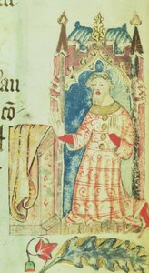 Cott Nero D VII f.7 Portrait de John de Gaunt, Duc de Lancastre, du Livre des bienfaiteurs de l