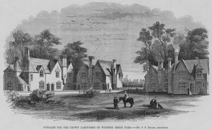Cottages pour les ouvriers de la Couronne du Grand Parc de Windsor (gravure) - English School