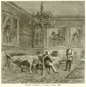 Salle du conseil, palais de St. Jamess, 1840 - English School