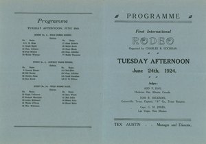 Couverture du programme du premier rodéo international - English School