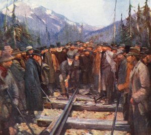 Craigellachie, enfonçant le dernier clou du chemin de fer canadien du Pacifique