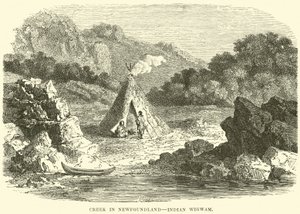Ruisseau à Terre-Neuve, wigwam indien - English School