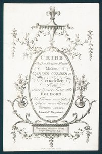 Cribb, fabricant de cadres en verre et en image, carte de visite