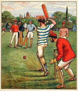 Cricket, des Sports et Jeux britanniques, pub. vers 1880 - English School