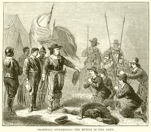 Cromwell réprimant la mutinerie dans l