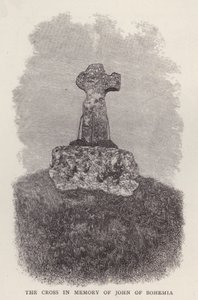 Croix en mémoire de Jean de Bohême, tué en combattant dans l