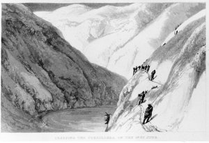 Traversée de la Cordillère le 1er juin, de Travels in South America par Alexander Caldcleugh, 1825