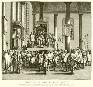 Couronnement de Charles II à Scone - English School