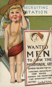 Cupidon en recruteur militaire