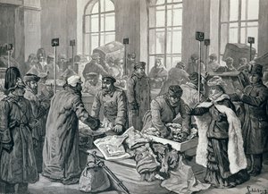 Douaniers examinant les bagages des passagers en provenance d