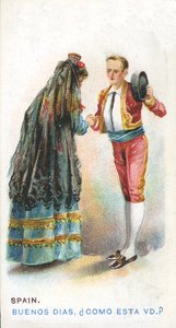 Salutation coutumière en Espagne, 1907