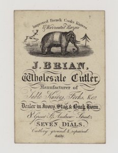 Coutelier, J Brian, carte de visite - English School