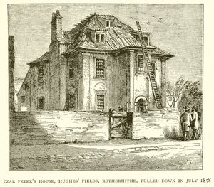 Maison du tsar Pierre, Hughes Fields, Rotherhithe, démolie en juillet 1858 - English School