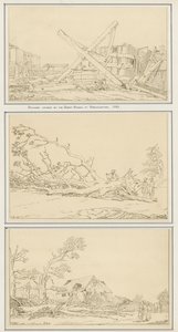 Dégâts causés par la grande tempête à Roehampton, 1780 - English School