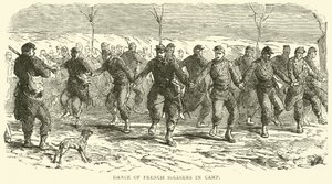 Danse des soldats français dans le camp, novembre 1870 - English School