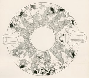 Danse des maénades avec Dionysos (gravure) - English School