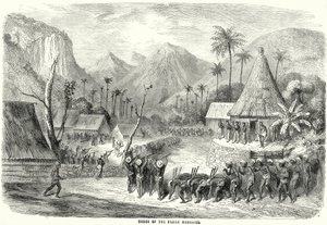 Danse des guerriers fidjiens (gravure) - English School
