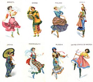 Danseurs du monde, cartes de cigarettes, 1915