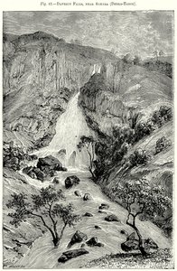 Chutes de Davezut, près de Samara (Debra-Tabor) (gravure) - English School