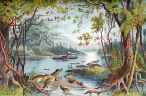 Le navire de David Livingstone, Le Ma-Robert, sur le fleuve Zambèze, Afrique, lors de son expédition sur le Zambèze au XIXe siècle. De La Vie et les Explorations du Dr. Livingstone publié vers 1875 - English School