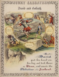 David et Goliath (gravure en couleur) - English School