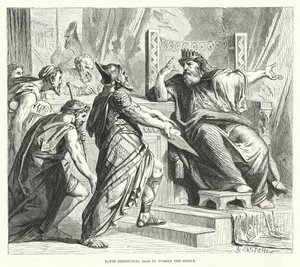 David instruisant Joab de compter le peuple (gravure) - English School