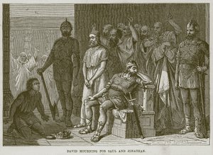 David pleurant Saül et Jonathan, illustration de La Bible de l