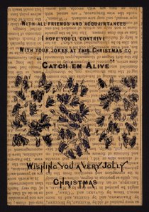 Mouches mortes, carte de vœux de Noël