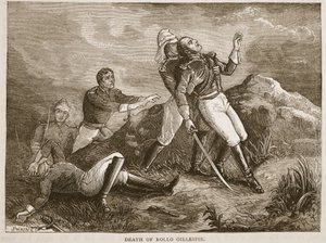 Mort de Rollo Gillespie, illustration de Cassells Illustrated History of India par James Grant, pub. 1879
