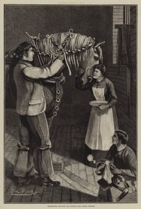 Le décorant pour le défilé des chevaux de trait de Londres (gravure) - English School