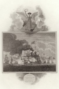 Défaite de la flotte hollandaise, 13 juillet 1653, par les amiraux Blake et Monk - English School
