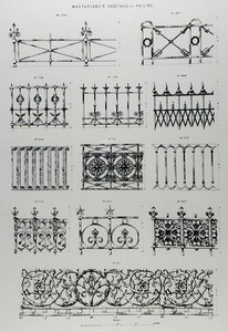 Conceptions de balustrades en fonte, de 