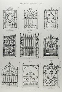 Conceptions pour des balustrades en fonte, de 