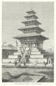 Temple Devi Bhowani, Bhatgaon (gravure) - English School